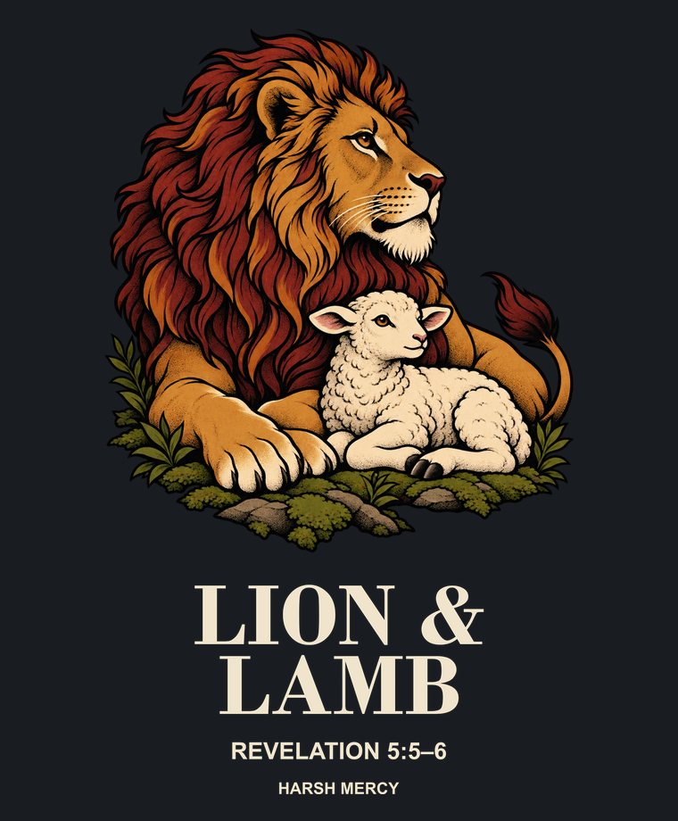 Lion and Lamb: a lion resting beside a lamb